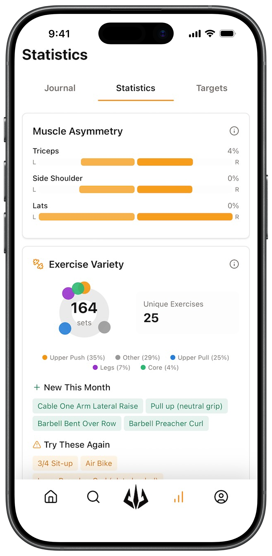 Exercise variety in Pump